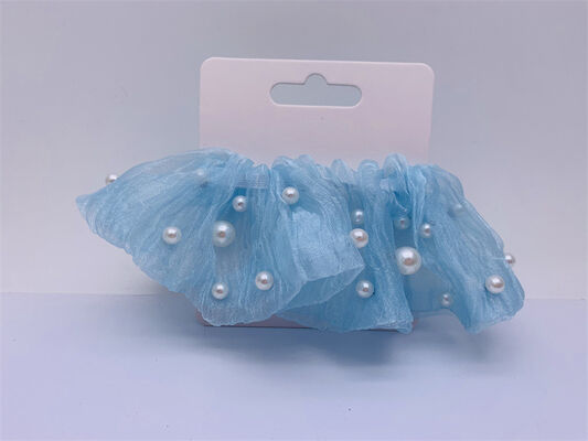 Polyester Childrens Hair Accessories Multicolor Elastic With Pearl