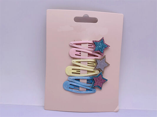 Multicolor Plain Kids Hair Clip , Shining Star Hair Accessories For Kids