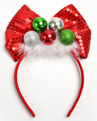 Portable Girls Holiday Hair Accessories , Party Christmas Bow Headband