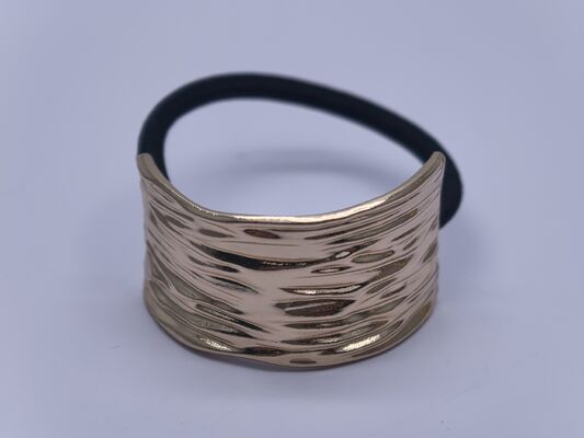 Gold Metal Hair Ties Elastic With Arc-shaped Designs For Men Medium Hair