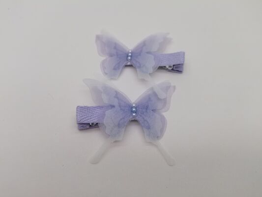 Fabric Hair Accessories Butterfly Clips , Purple Butterfly-shaped Hair Clip