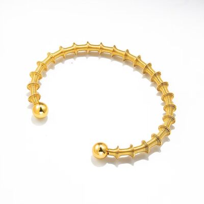 Toggle Clasp Bamboo-like Golden Bracelet for Women Lightweight