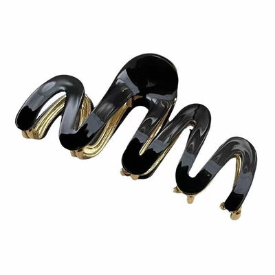 Polished Geometric Metal Hair Claw Clips Accessories In Gold/Silver