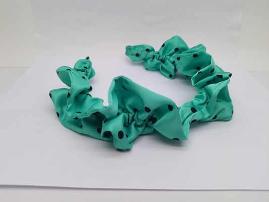 Dark Green with Black Dots Hairband Customize Colors