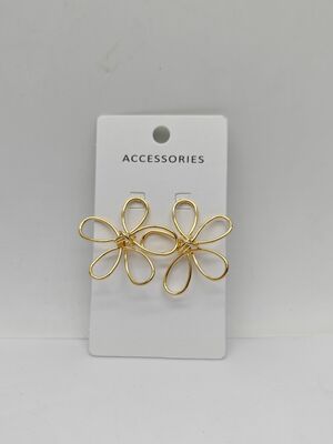 Daily Chic Medium Gold Metal Flower Stud Earring for Any Occasion