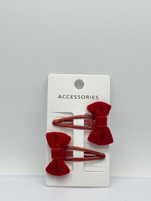 Christmas Atmosphere 2-Packs Red Bow Hair Clip Small Size Perfect for Easter Occasion