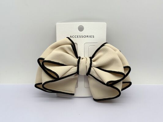 Fashionable Cream Bow Hair Clip with Various Color Options