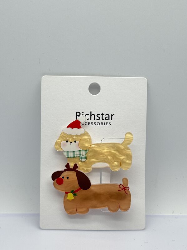 Unique Design Cute Animal Acrylic 2-Packs Hair Clip