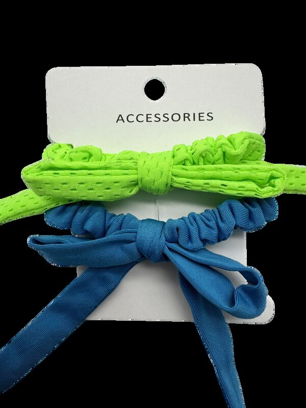 Fabric Hair Ties for Women with Tiny Bow and Hair Balls